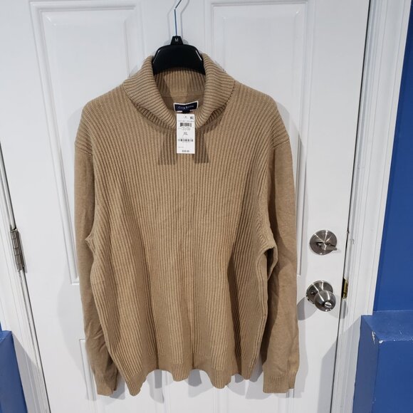 Club Room Mens Textured Cotton Turtleneck Sweater Tan - Picture 2 of 11